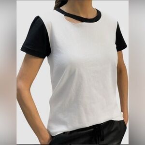 NWT  n: philanthropy harlow white and black cutout t shirt size XS